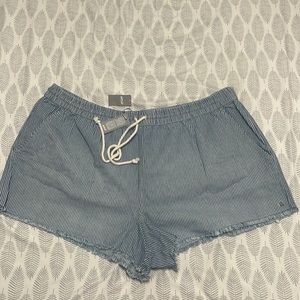 NWT - Aerie Pinstripe Denim Frayed Hem XXL